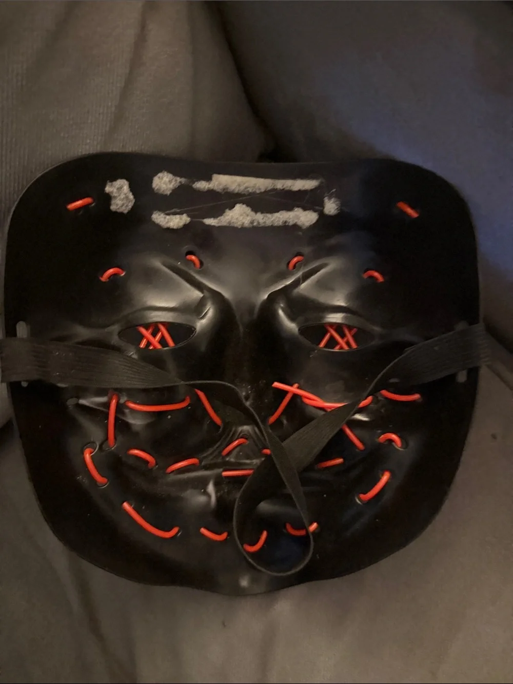 Black red Purge Mask with Accent movie scary Halloween spooky